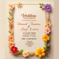 Church, Wedding Invitation Instagram Post template