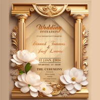 Church, Wedding Invitation Instagram Post template