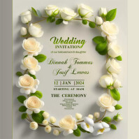 Church, Wedding Invitation Instagram Post template