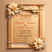 Church, Wedding Invitation Instagram Post template