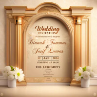 Church, Wedding Invitation Instagram Post template