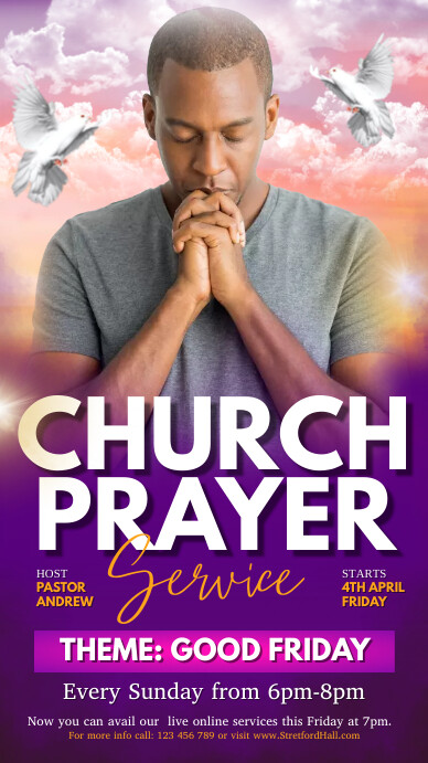 Church, Praise and Worship, Bible Instagram Story template