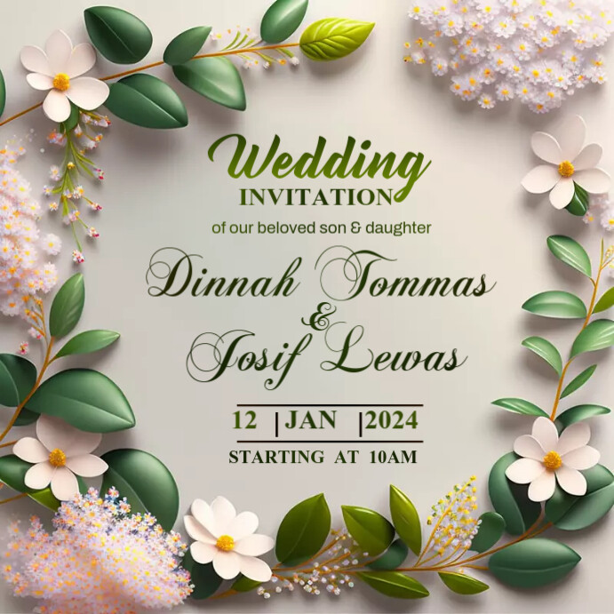 Church, Wedding Invitation Instagram Post template