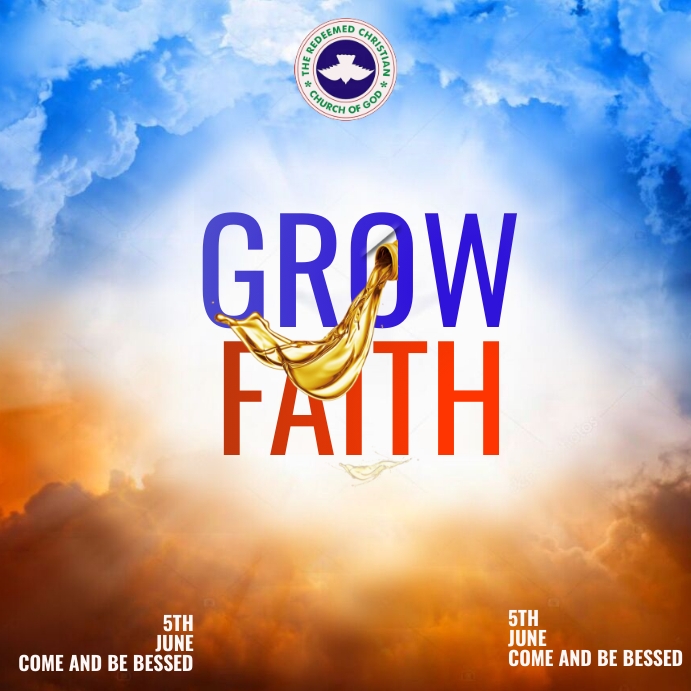 CHURCH,SUNDAY SERVICE,GROW IN FAITH,FAITH CHU Instagram Post template