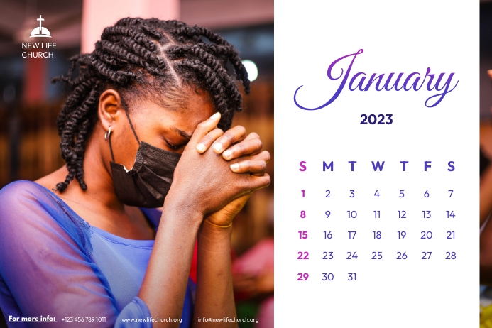 Church Calendar Pictures For January