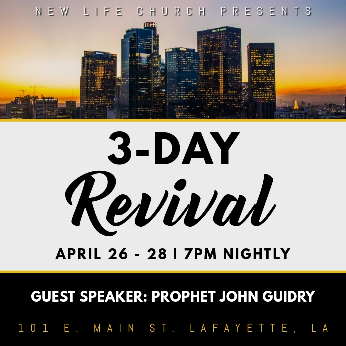 CHURCH 3DAY REVIVAL FLYER Template PosterMyWall