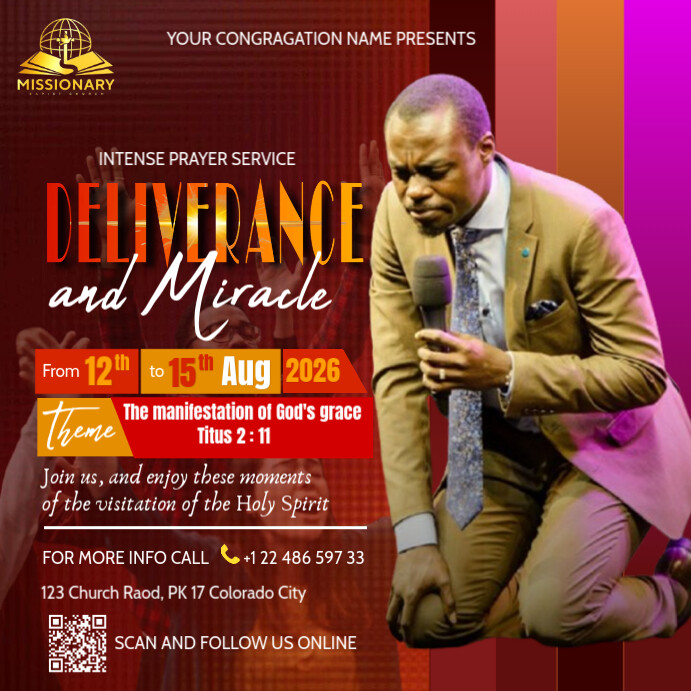 Church activities flyer template Publicação no Instagram