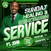 Church ad video design template green Square (1:1)