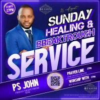 Church ad video design template purple Square (1:1)