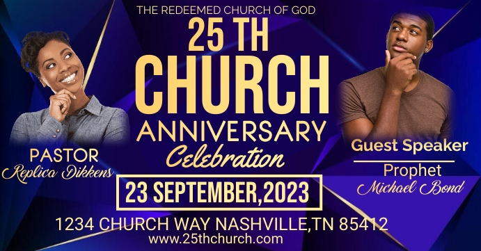Church Anniversary , conference , pastor , su Facebook Event Cover template