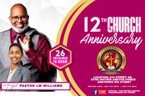Church anniversary Étiquette template