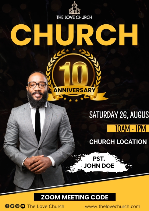 Church Anniversary Template | PosterMyWall