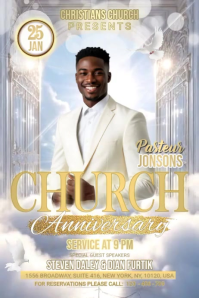 Church Anniversary Banner 4' × 6' template