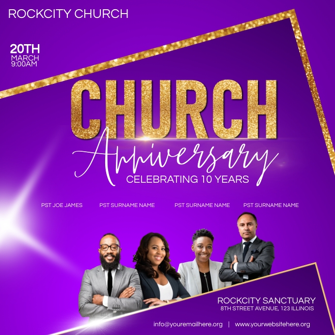 church anniversary Template PosterMyWall