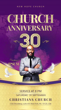 Church Anniversary Digital Display (9:16) template