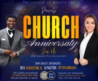 Church Anniversary Medium Rectangle template