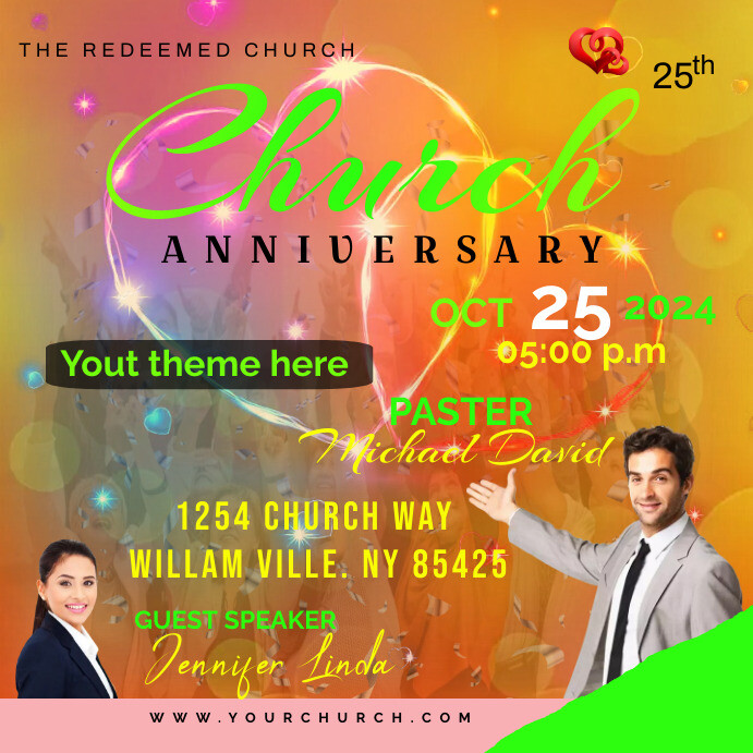 Church Anniversary Template | PosterMyWall