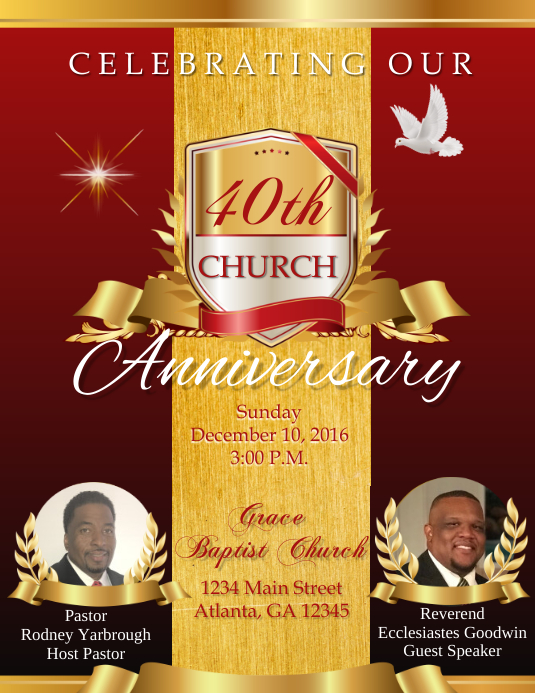 Free Church Anniversary Program Template