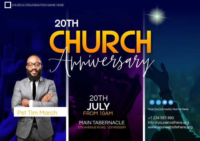 church anniversary Template | PosterMyWall