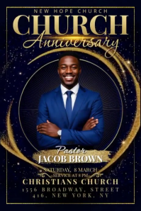 Church Anniversary Ishidi elingu 4' × 6' template