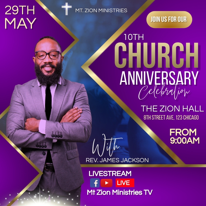 Copy of church anniversary PosterMyWall