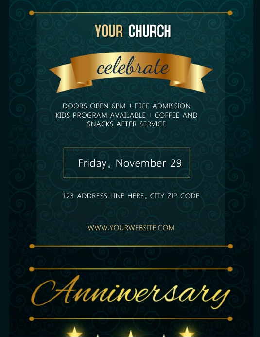 Church Anniversary Event Flyer Template PosterMyWall
