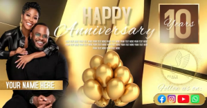 Orange Anniversary Celebration Obraz udostępniany na Facebooku Template