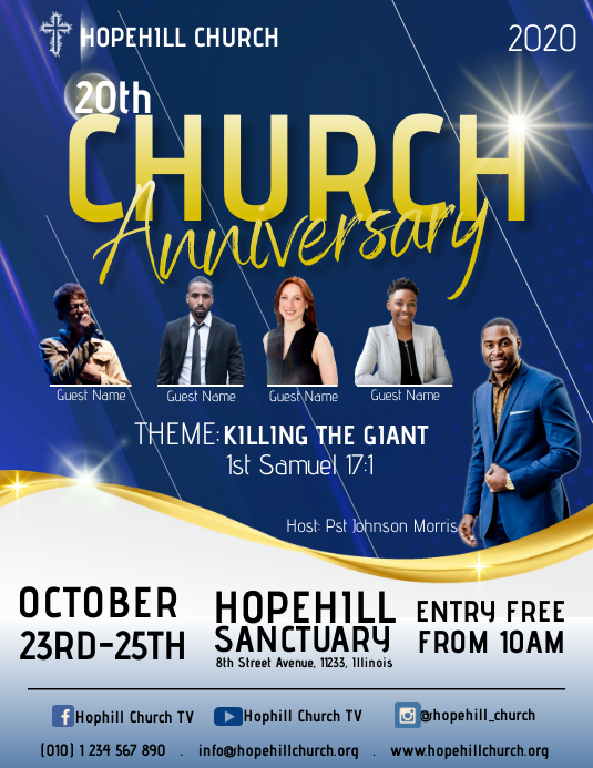 Church Anniversary Flyer Templates Free