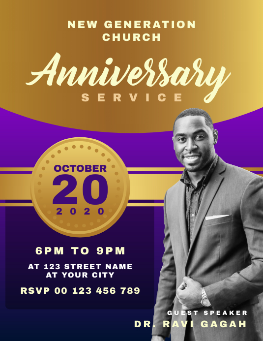 Church Anniversary Flyer Template Postermywall