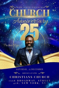 Church Anniversary Flyer Banner 4' × 6' template