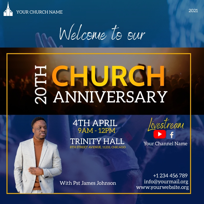 church anniversary flyer Template PosterMyWall