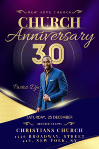 Church Anniversary Flyer Transparent 4 stopy × 6 stóp template