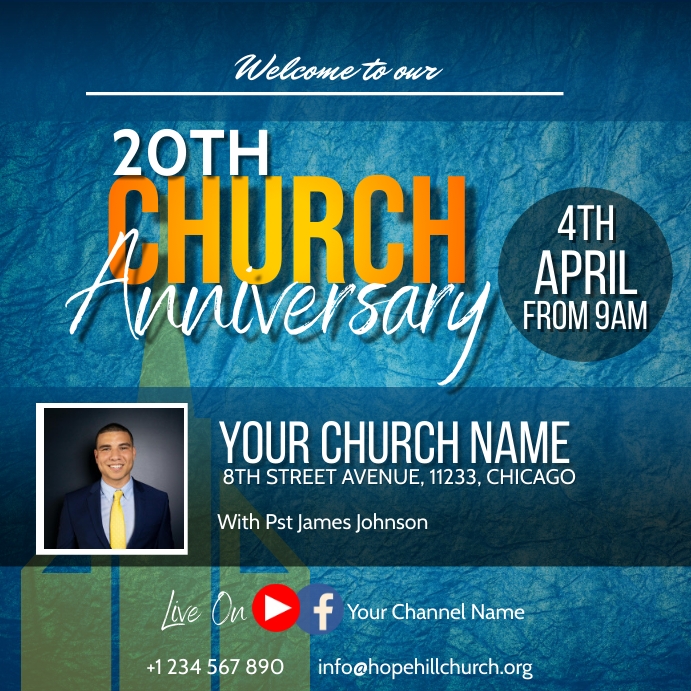 church anniversary flyer Iphosti le-Instagram template