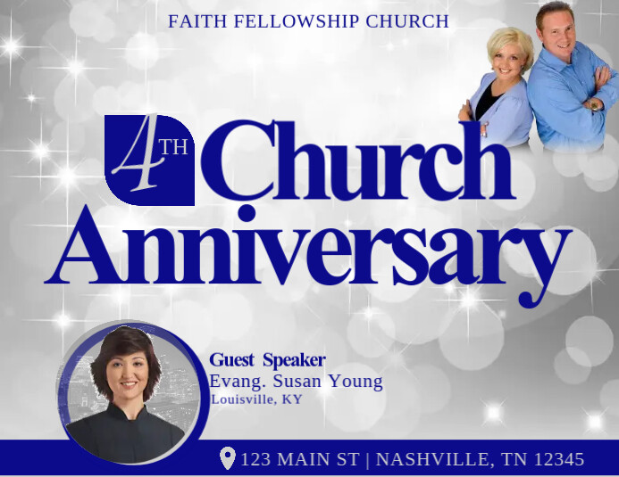 Church Anniversary Volante (Carta US) template