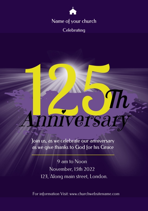 Church anniversary flyer template A4