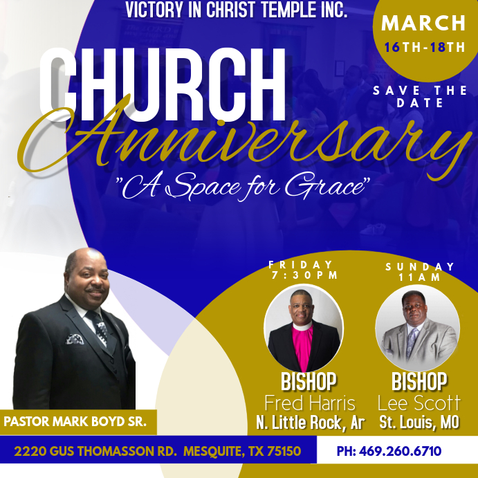 Church Anniversary Flyer Instagram-bericht template