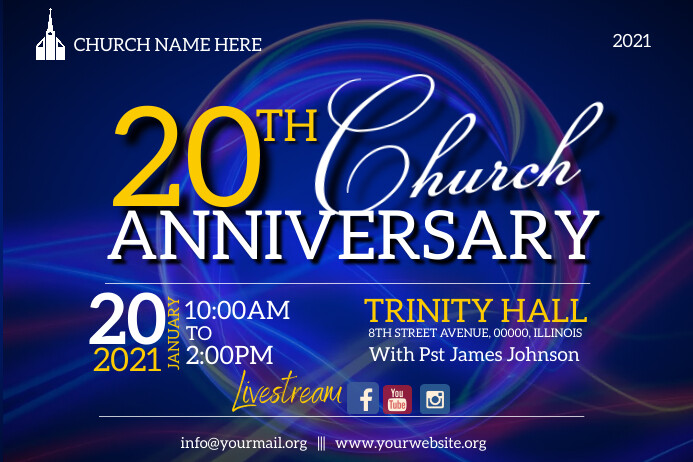 church anniversary flyer tmeplate Poster template