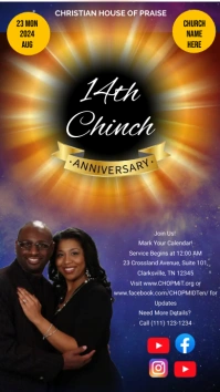church Anniversary flyers Instagram Story template
