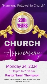 church Anniversary flyers Instagram Story template