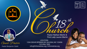 Purple Church Anniversary Event Wpis na Twittera Template