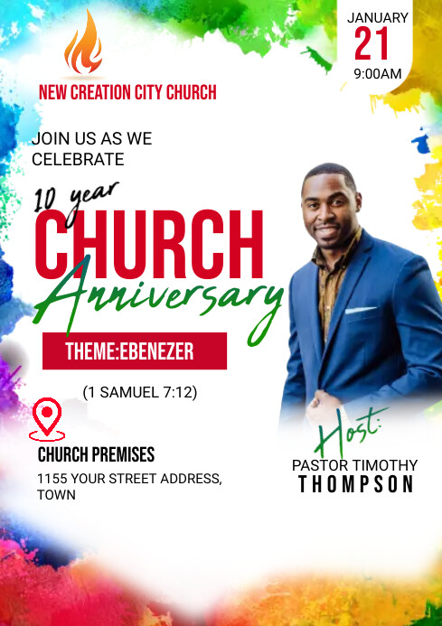 CHURCH ANNIVERSARY POSTER A4 template