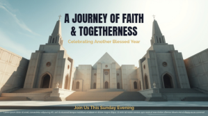 Church Anniversary Presentation Slide – Elegant Faith Celebration Design template