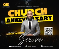 church anniversary service Średni prostokąt template