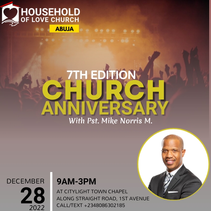 CHURCH ANNIVERSARY TEMPLATE (3) | PosterMyWall