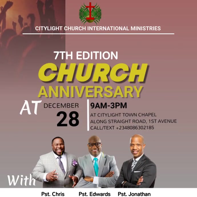 CHURCH ANNIVERSARY VIDEO TEMPLATE | PosterMyWall