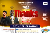 Church Annual Thanks Giving Postcard template
