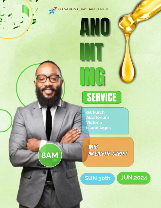 Anointing Text Design Church Anointing service flyer Template | PosterMyWall