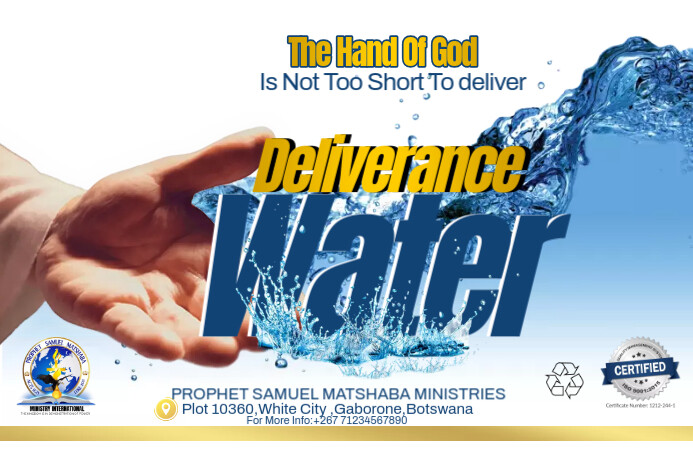 Church Water Sticker Examples Church Anointing Water Sticker Template | PosterMyWall