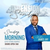 church ascension Sunday online template, Square (1:1)