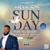 church ascension Sunday online template 方形(1:1)